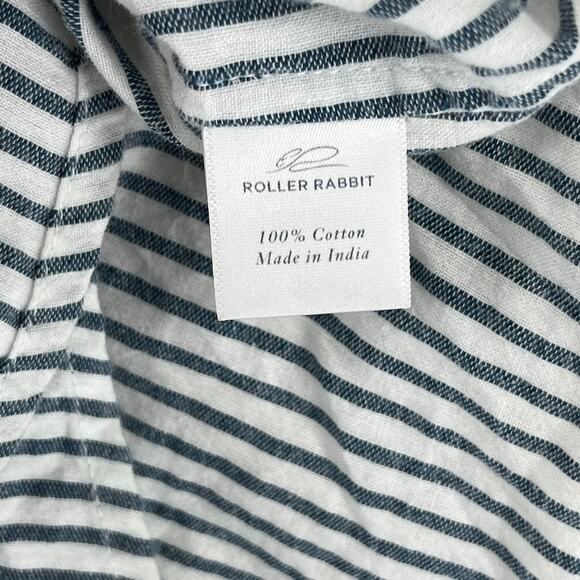 Roller Rabbit Dress Shirt Button Down Stripe Small Blue White - Picture 8 of 8